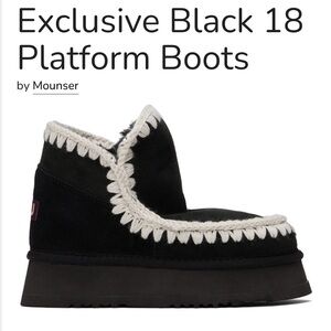 Ssense exclusive Mou Black and Cream Platform Boots 38